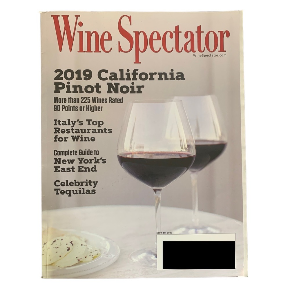 Wine Spectator Magazine September 30 2022 2019 California Pinot Noir Italy